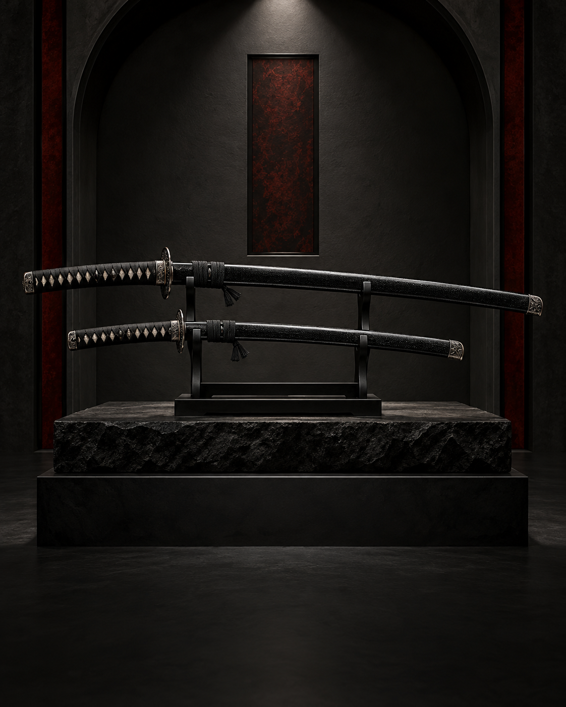 Dual blade sets on black display