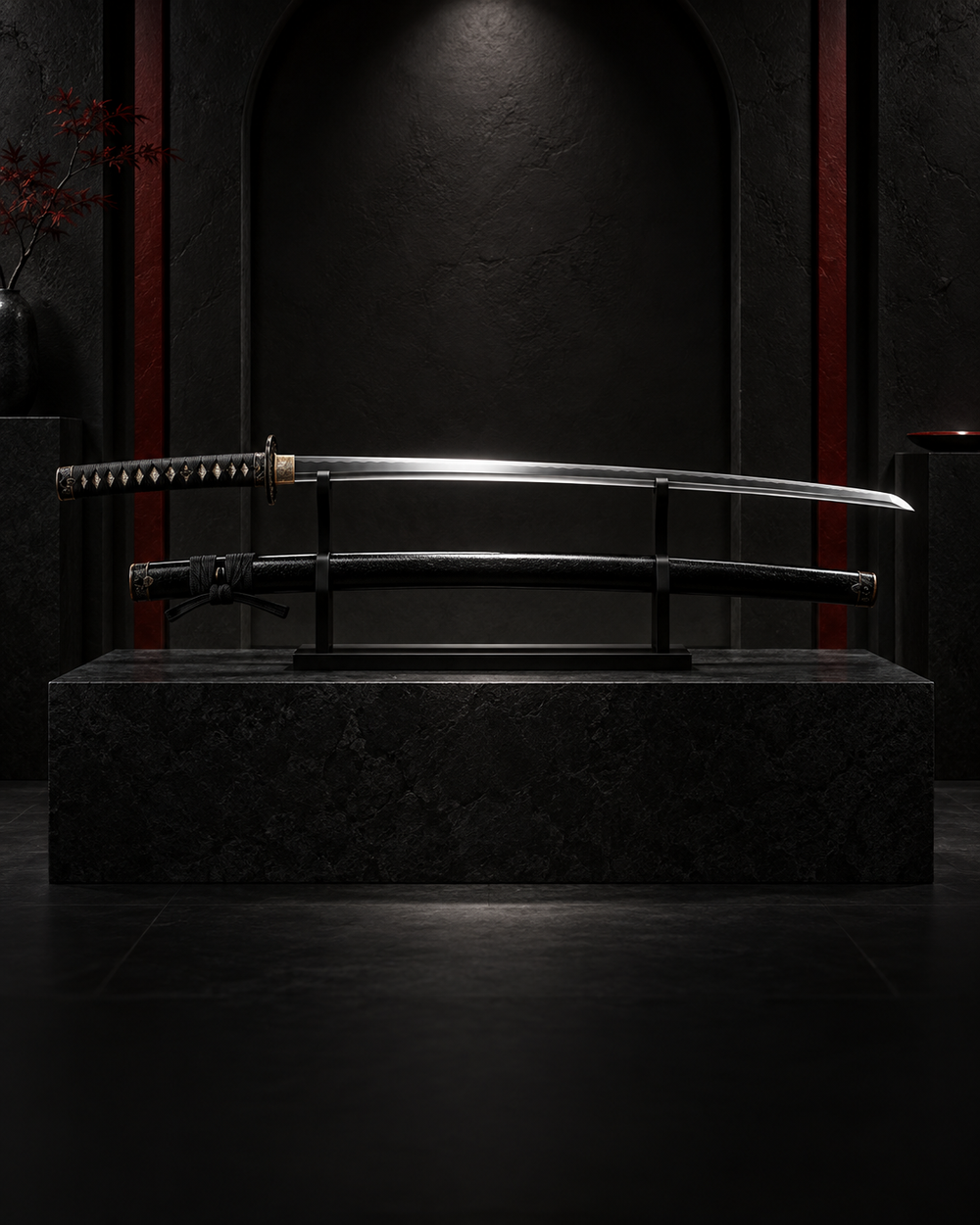 Katana collection on black display