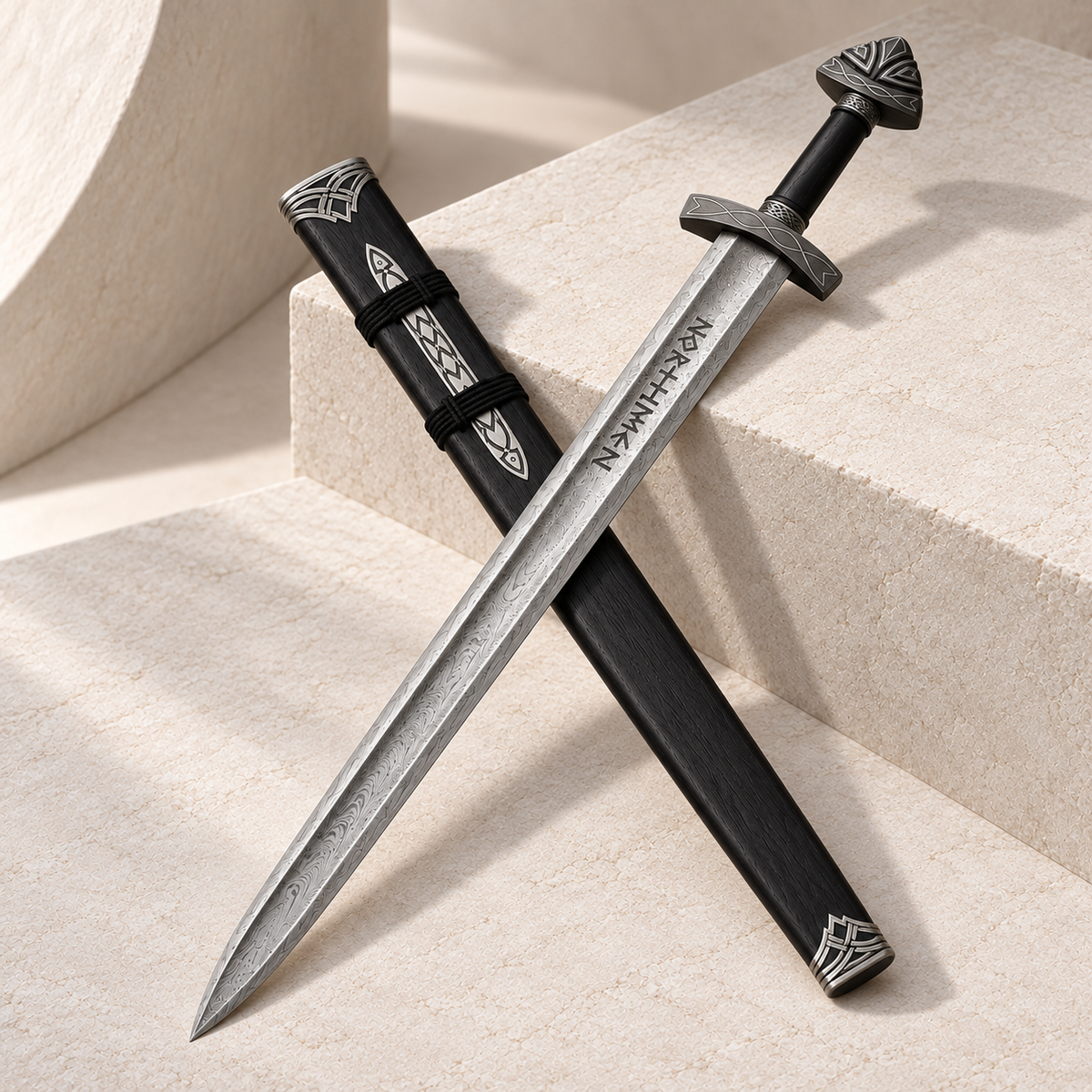 Damascus Viking Short Sword