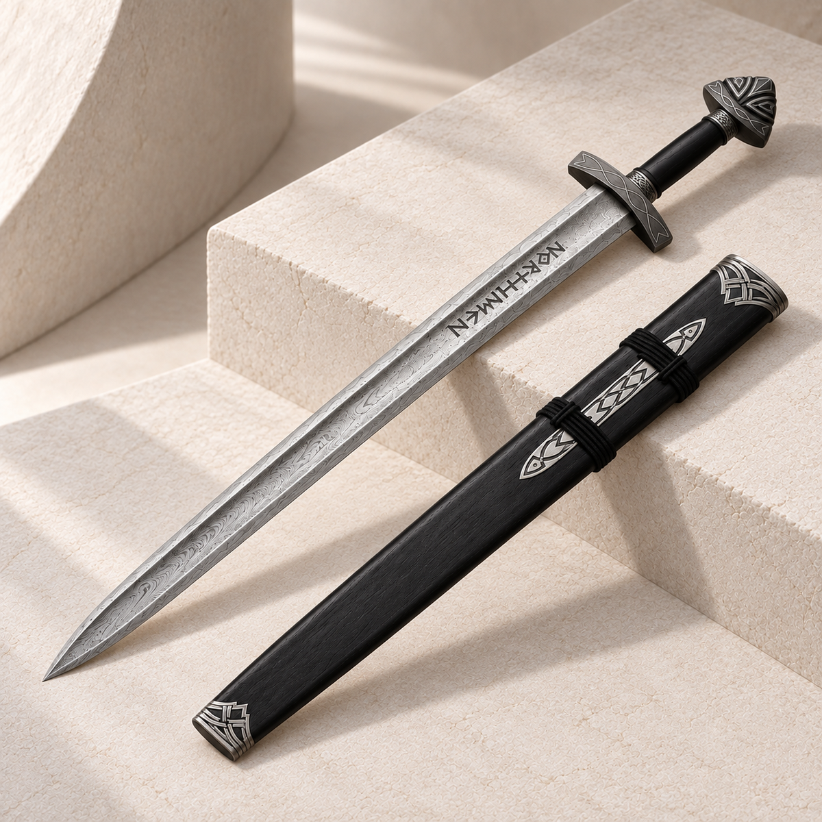 Damascus Viking Short Sword