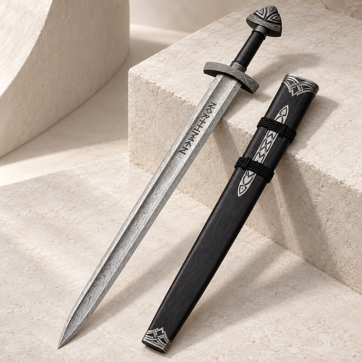 Damascus Viking Short Sword