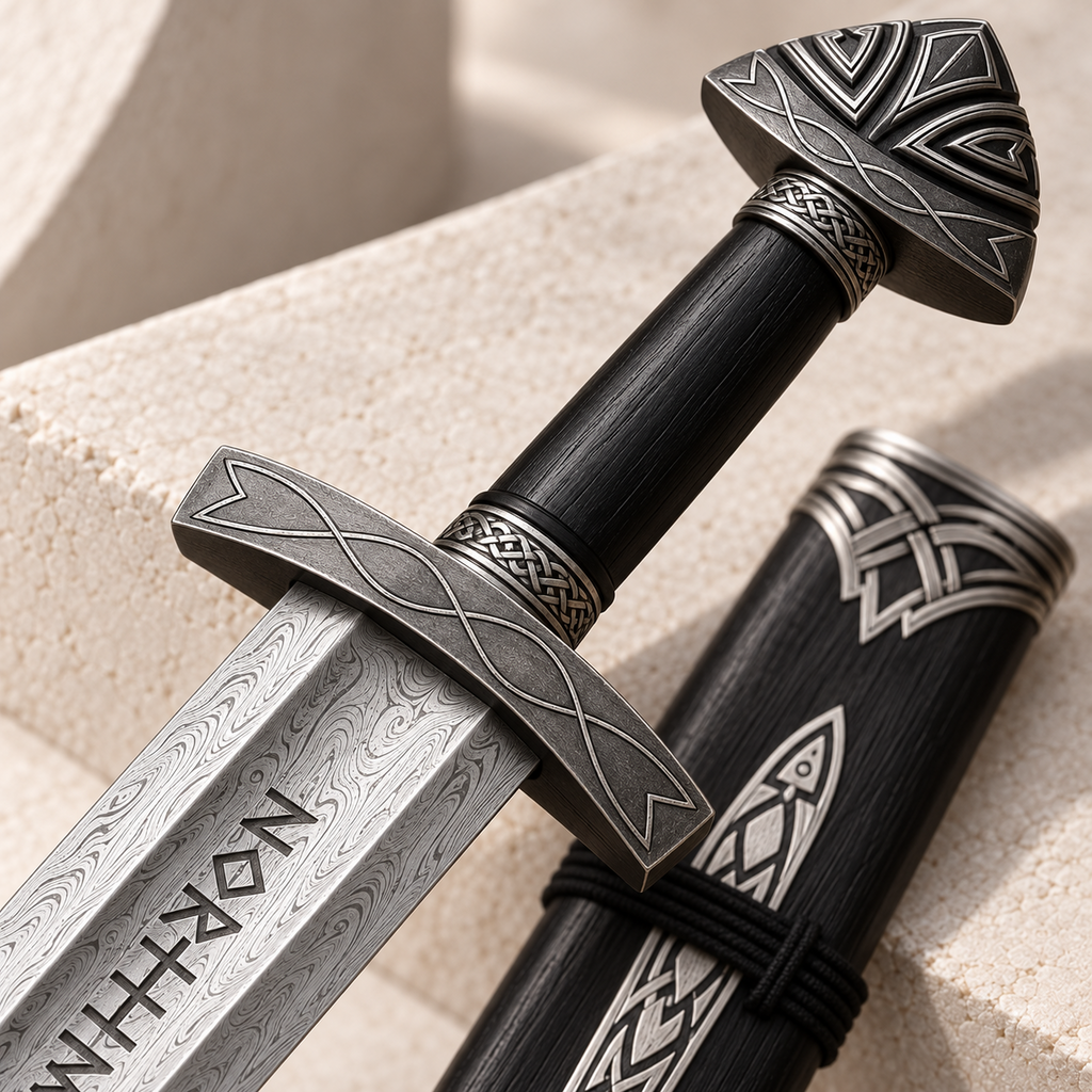 Damascus Viking Short Sword